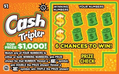 Cash Tripler scratch-off ticket