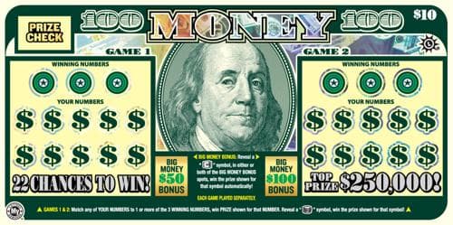Money scratch-off ticket