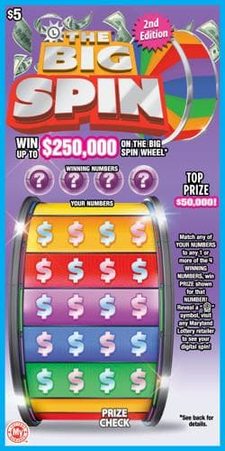 THE BIG SPIN scratch-off ticket