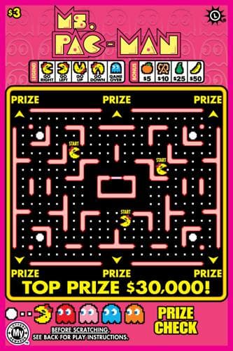 Ms.PAC-MAN™ scratch-off ticket