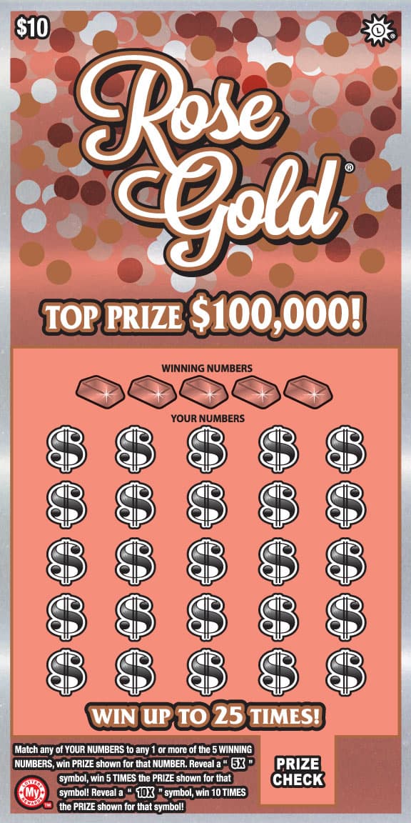 Rose Gold scratch-off ticket