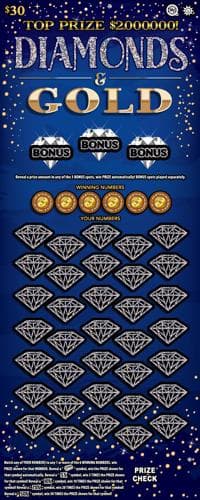 Diamonds & Gold scratch-off ticket