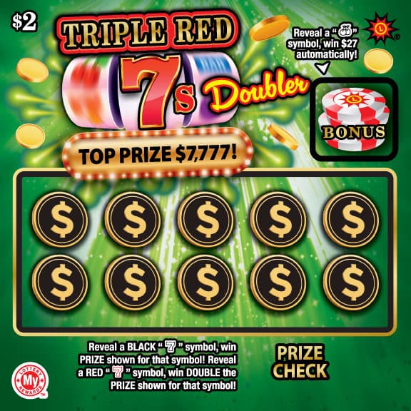 Triple Red 7s Doubler scratch-off ticket