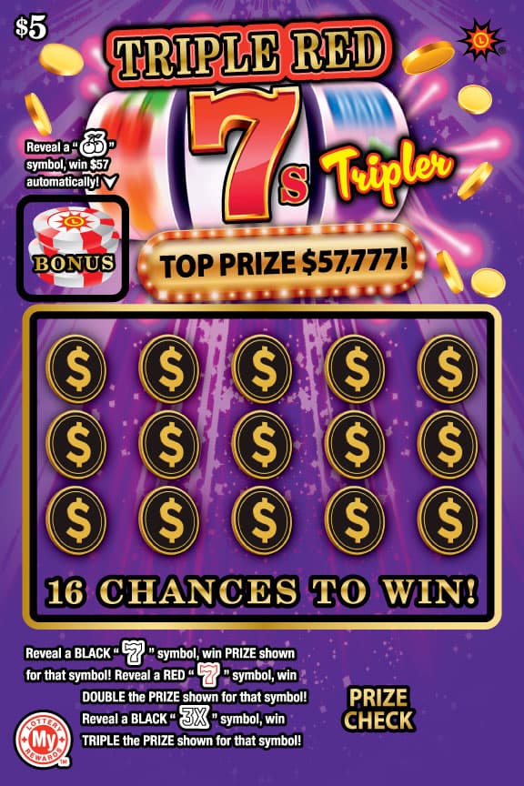 Triple Red 7s Tripler scratch-off ticket