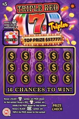 Triple Red 7s Tripler scratch-off ticket