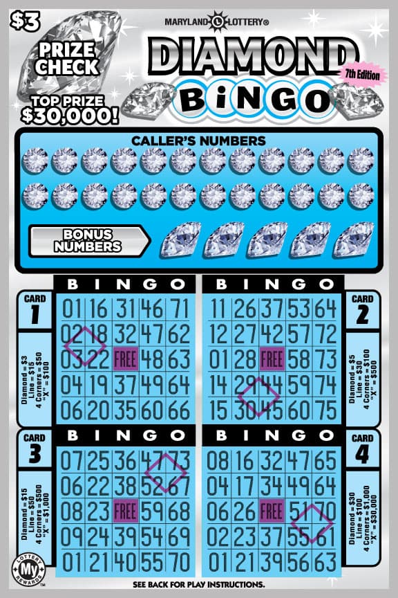 Diamond Bingo scratch-off ticket
