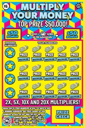 Multiply Your Money scratch-off ticket