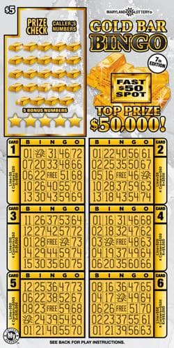 Gold Bar Bingo scratch-off ticket