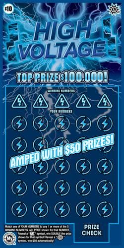 High Voltage scratch-off ticket