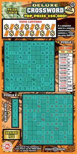 Deluxe Crossword scratch-off ticket
