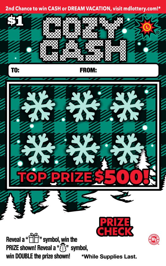Cozy Cash scratch-off ticket