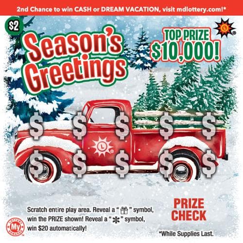 Season's Greetings scratch-off ticket