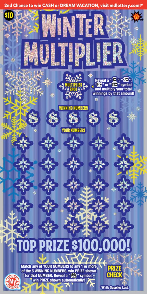 Winter Multiplier scratch-off ticket