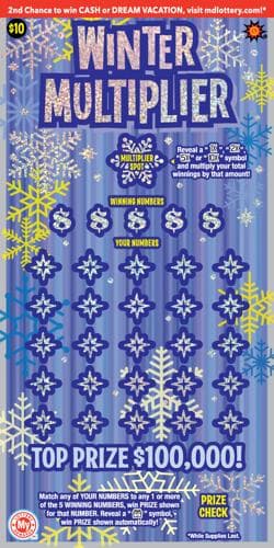 Winter Multiplier scratch-off ticket