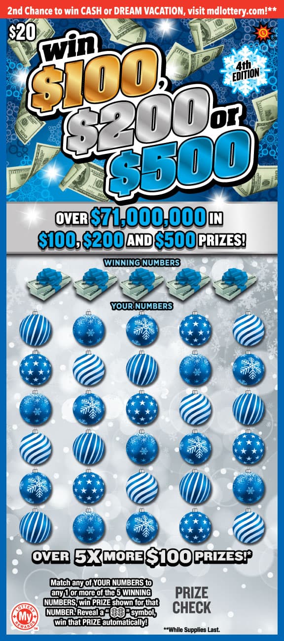 Win $100, $200 or $500 scratch-off ticket
