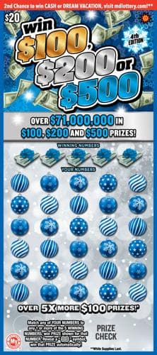 Win $100, $200 or $500 scratch-off ticket