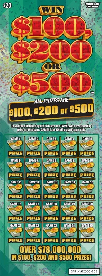Win $100, $200 or $500 scratch-off ticket