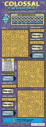 Colossal Cashword scratch-off ticket