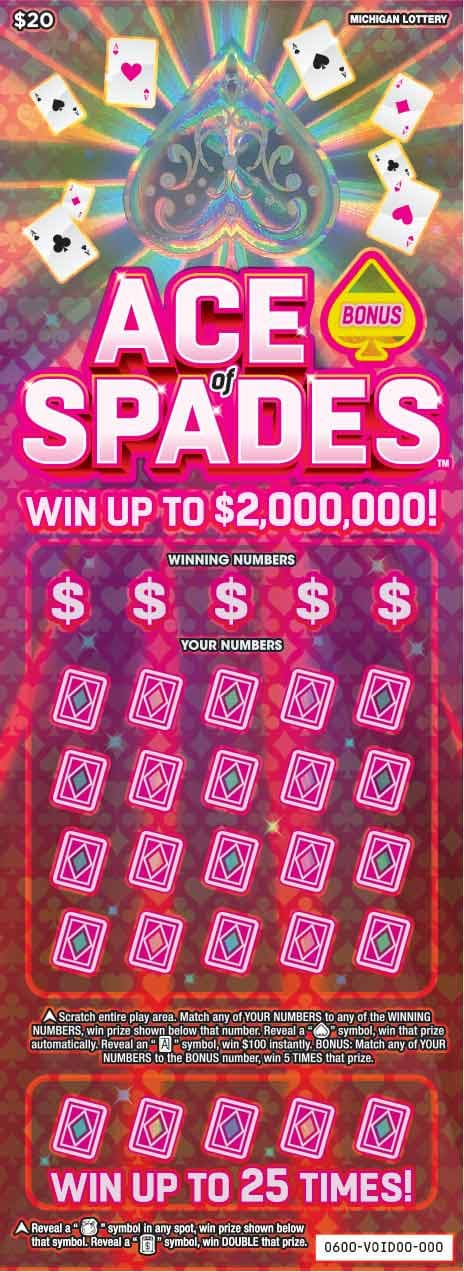 Ace of Spades scratch-off ticket