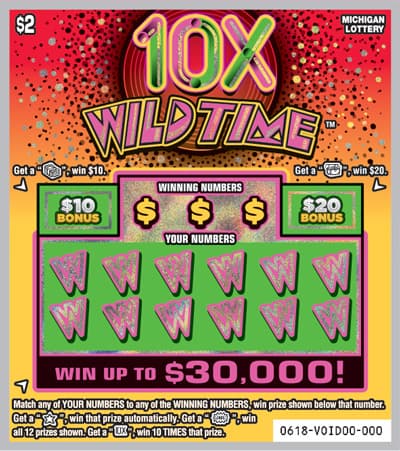 10X Wild Time scratch-off ticket