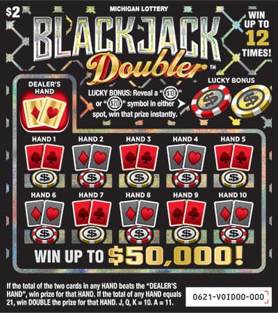 Blackjack Doubler scratch-off ticket