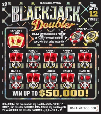 Blackjack Doubler scratch-off ticket