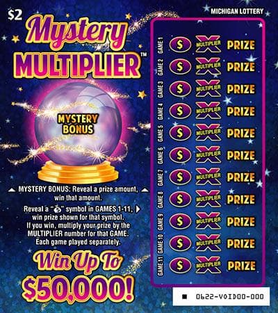 Mystery Multiplier scratch-off ticket