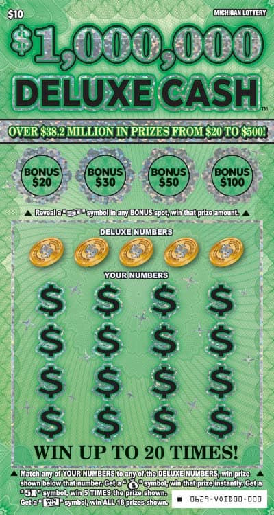 $1,000,000 Deluxe Cash scratch-off ticket