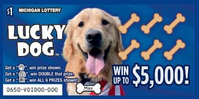 Lucky Dog scratch-off ticket