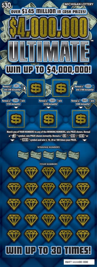 $4,000,000 Ultimate scratch-off ticket