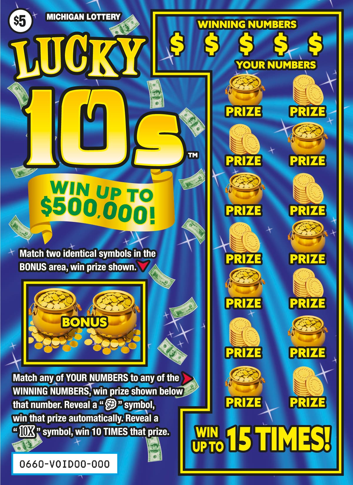 Lucky 10s scratch-off ticket