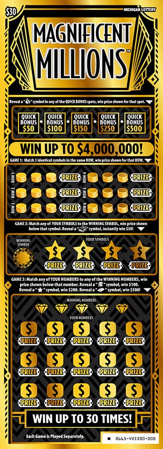 Magnificent Millions scratch-off ticket