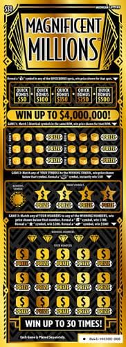 Magnificent Millions scratch-off ticket