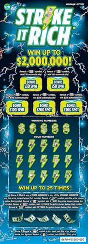 Strike It Rich scratch-off ticket