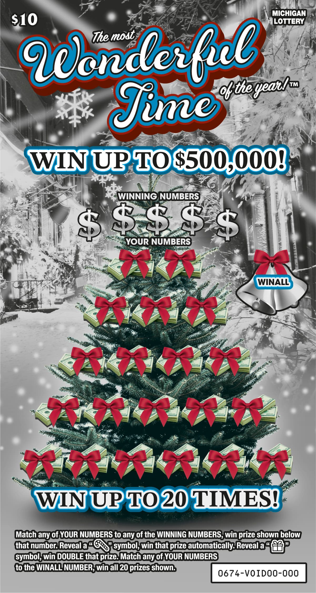 The Most Wonderful Time Of The Year! scratch-off ticket