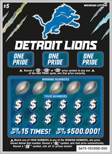 Detroit Lions scratch-off ticket