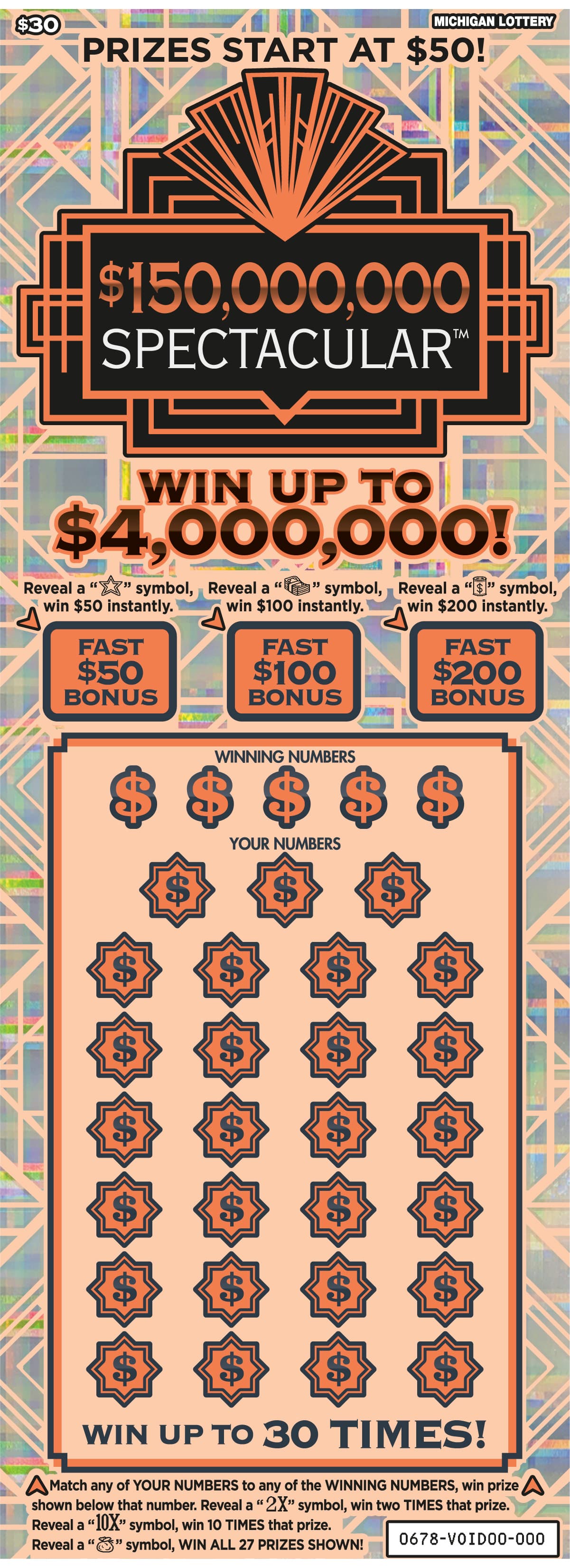 $150,000,000 Spectacular scratch-off ticket