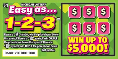 Easy as...1-2-3 scratch-off ticket