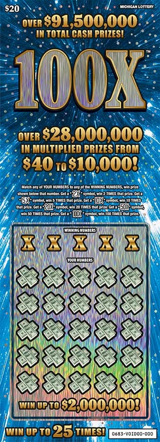 100X scratch-off ticket