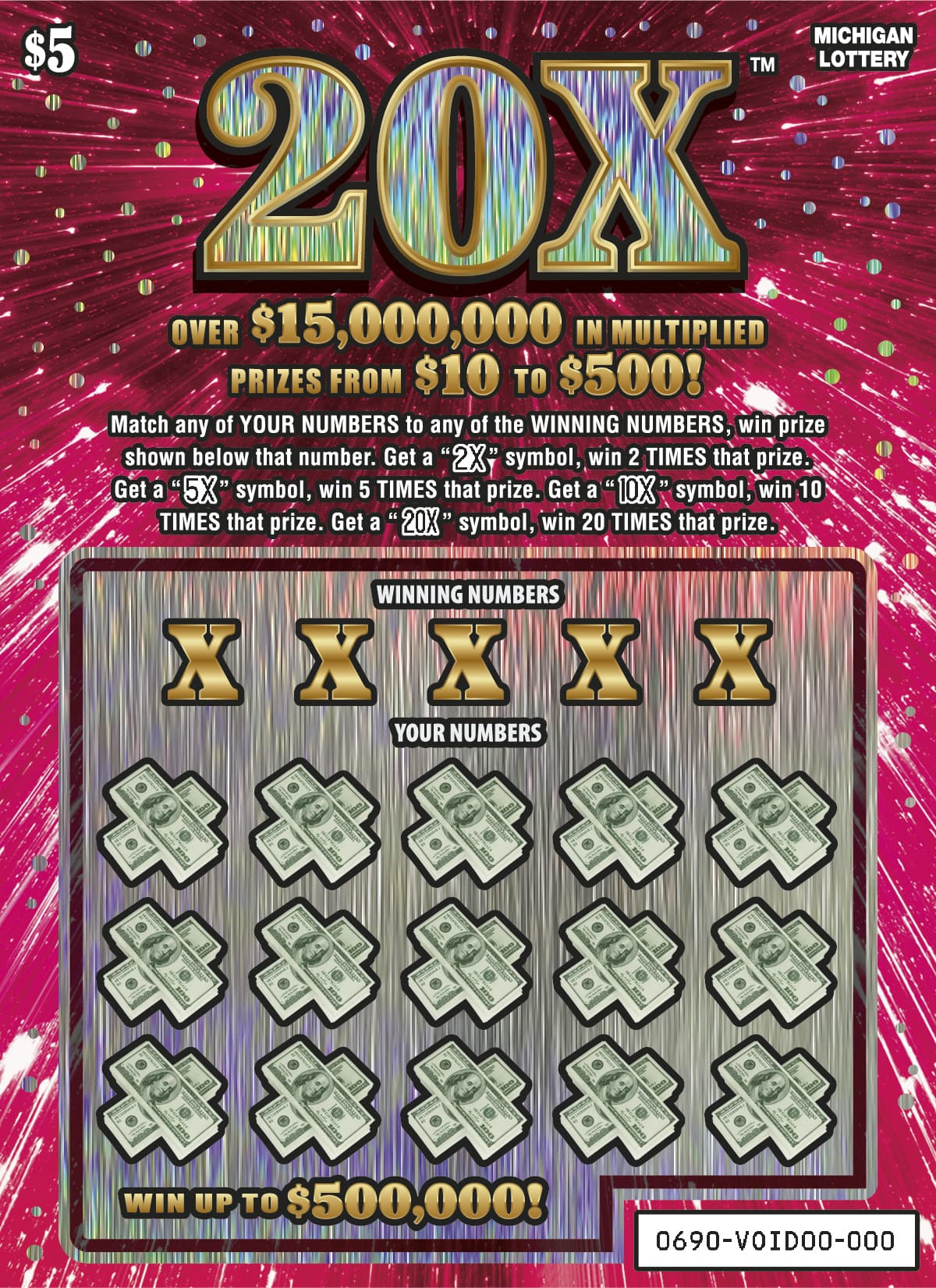 20X scratch-off ticket