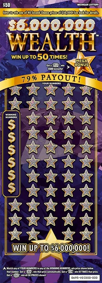 $6,000,000 WEALTH scratch-off ticket