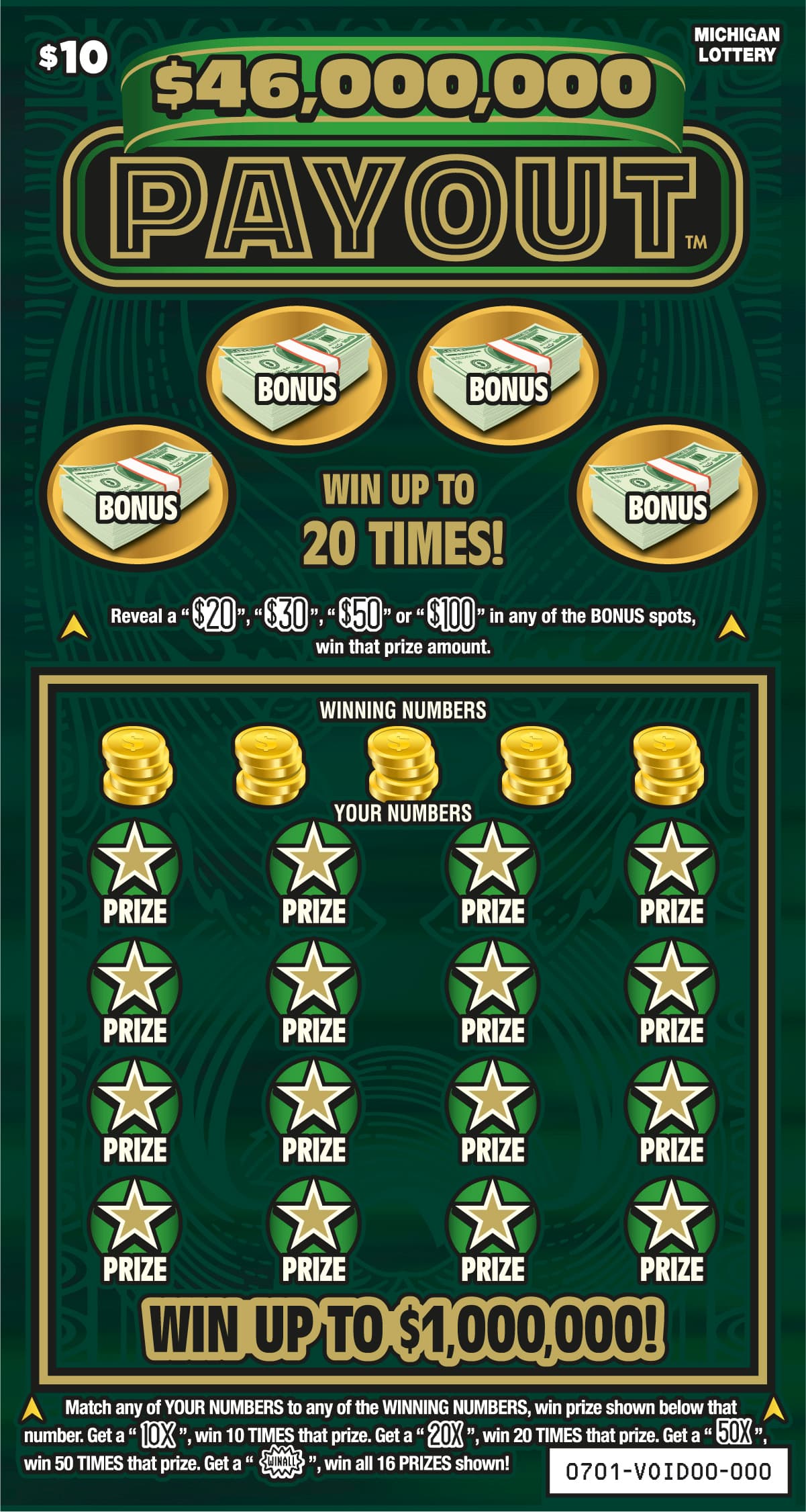 $46,000,000 Payout scratch-off ticket