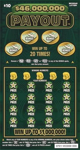 $46,000,000 Payout scratch-off ticket