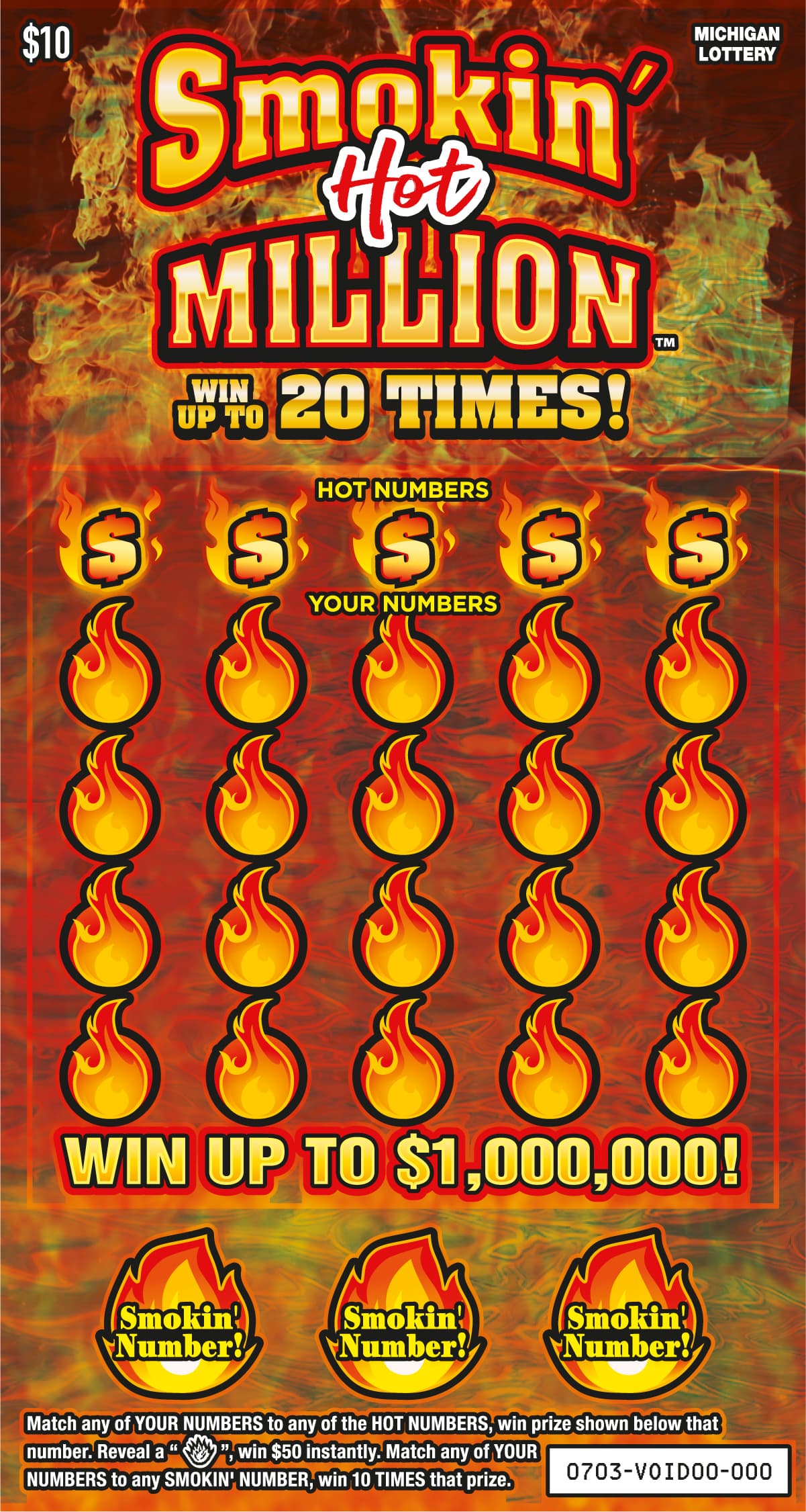 Smokin' Hot Million scratch-off ticket