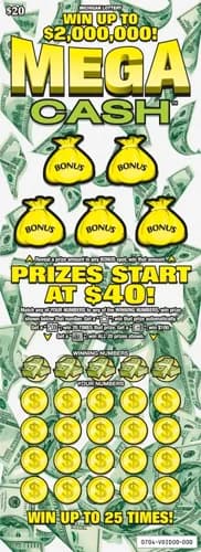 Mega Cash scratch-off ticket