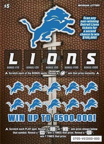 Detroit Lions scratch-off ticket