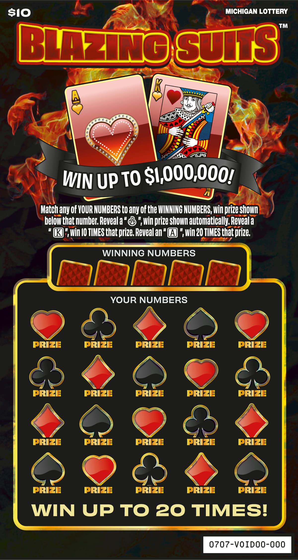 Blazing Suits scratch-off ticket