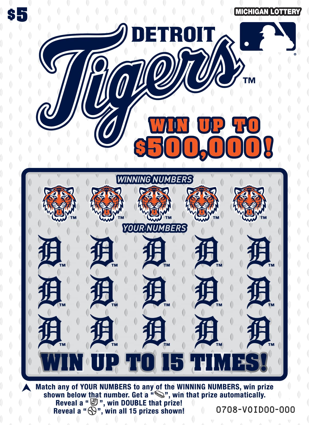 Detroit Tigers scratch-off ticket