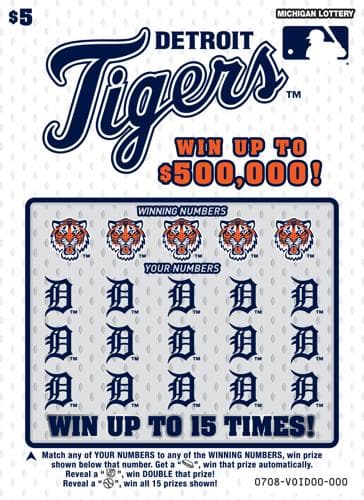 Detroit Tigers scratch-off ticket