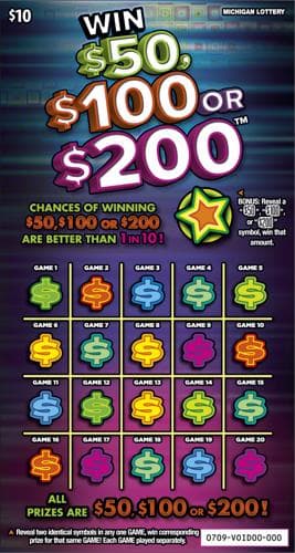 Win $50, $100 or $200 scratch-off ticket